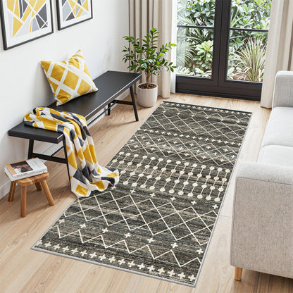 Miukiki 8x10 Area Rug for Living Room, Washable Soft Non Slip Rug Grey