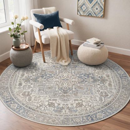 GENIMO 8x10 Washable Area Rugs for Living Room, Non Slip, Taupe Brown