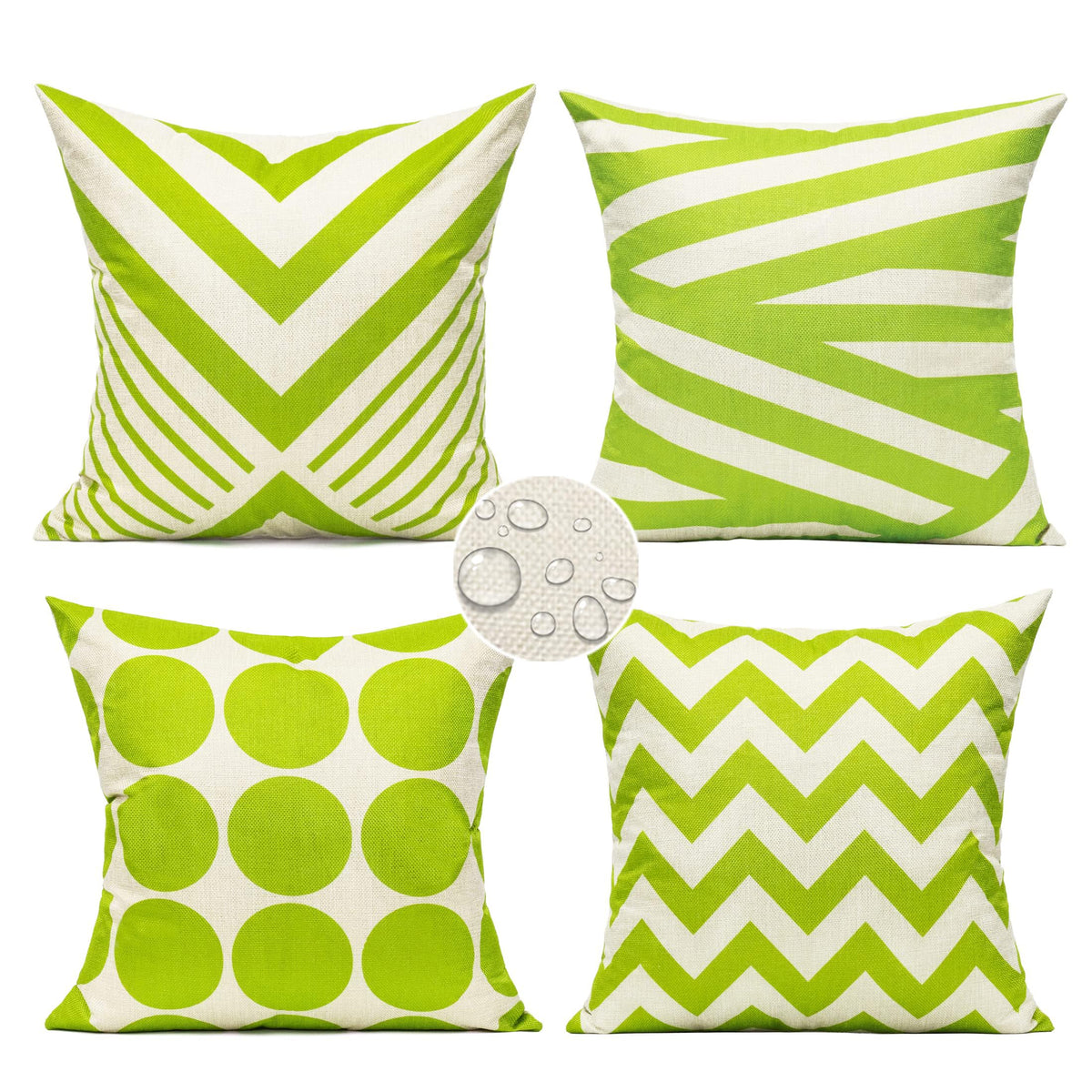 All Smiles Outdoor Waterproof Throw Pillow Covers 18X18 Set of 4,Orange Decorative Cushion Covers Boho Decorations Outside for Patio Furniture Porch Seat Chair Couch Sofa Living Room Geometric