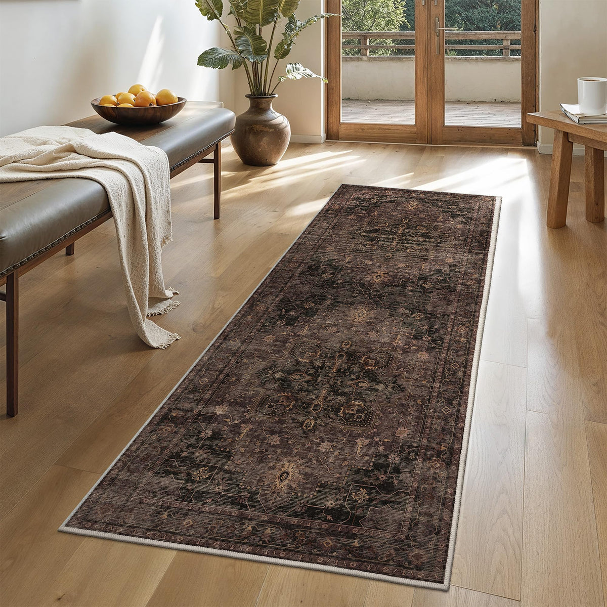 GENIMO 8x10 Washable Area Rugs for Living Room, Non Slip, Taupe Brown