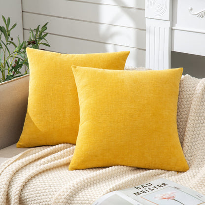 GAWAMAY Lumbar Support Pillow Decorative Rectangle Throw Pillow Covers 12"x20" Inch Set of 2, Soft Chenille Fall Pillowcase for Living Room Bedroom Sofa Couch Cushion Cover Grey 30x50cm (No Insert)