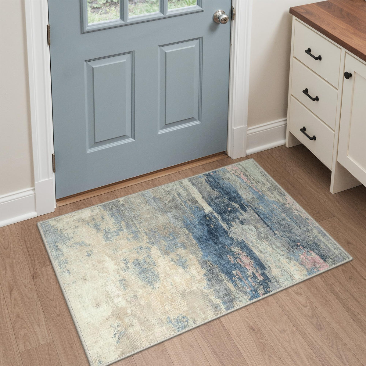 GENIMO 8x10 Washable Area Rugs for Living Room, Non Slip, Taupe Brown