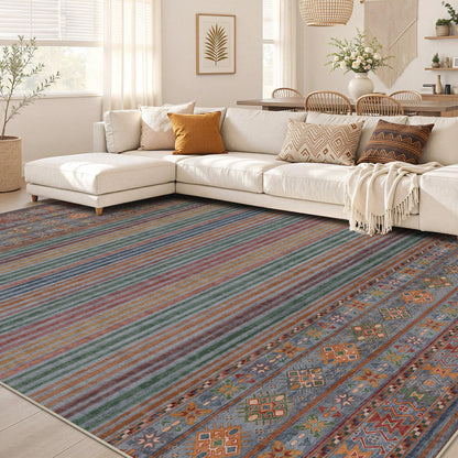Nakagishi Boho 5x7 Area Rug Living Room Rugs Machine Washable Beige/Brown