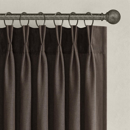 Topfinel Oatmeal Beige Pinch Pleated Curtains 84 Inches Long for Living Room 2 Panels Sets,Stone Washed Linen Earth Tone Decor Back Tab Boho Neutral Greige Earthy Sheer Curtain for Bedroom