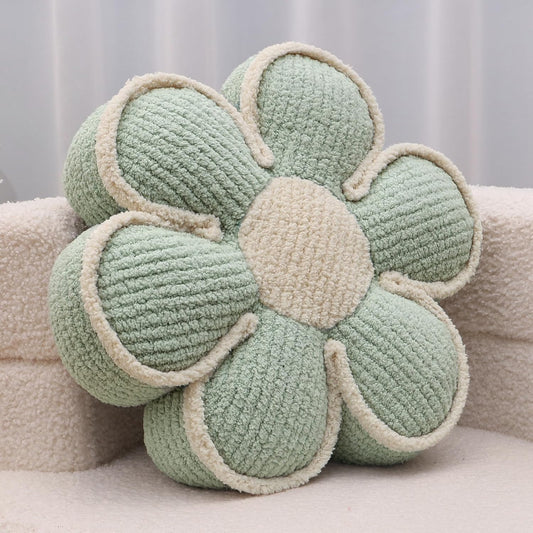 Flower Pillow 16" Sage Green Cute Daisy Decorative Throw Pillows for Bed