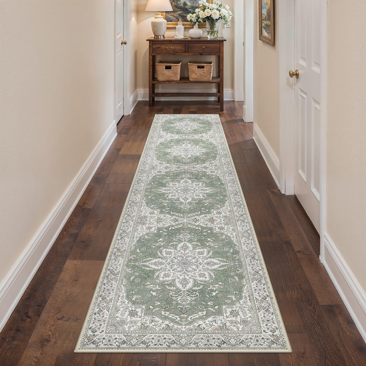 GENIMO 8x10 Washable Area Rugs for Living Room, Non Slip, Taupe Brown
