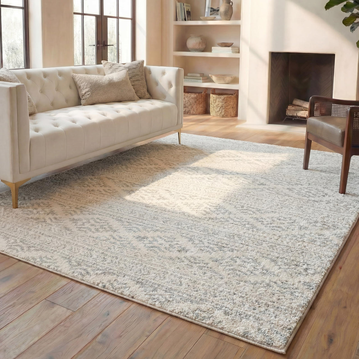 SAFAVIEH Tulum Area Rug 8x10, Large Ivory & Grey TUL272A