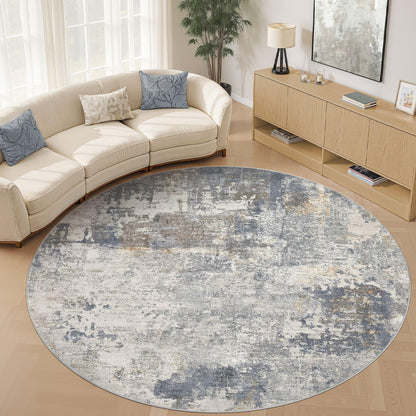 UERMEI 8x10 Area Rug Living Room Rugs - Washable Neutral Modern Abstract Soft Thin Large Rug Indoor Floor No Slip Rug Carpet for Bedroom Under Dining Table Home Office Decor - Brown Grey