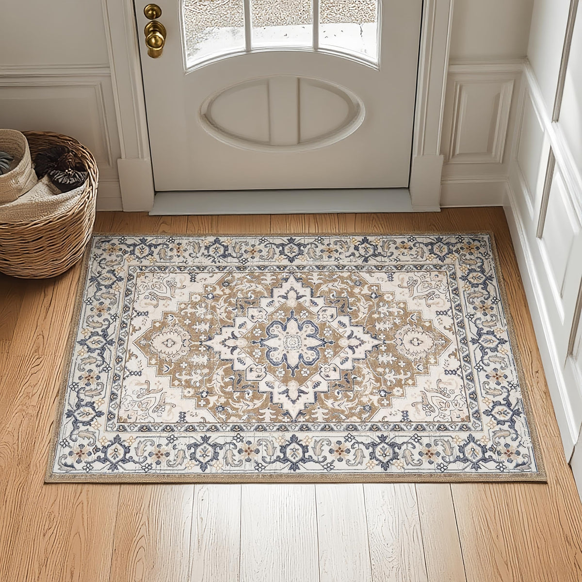 Lofus 5x7 Area Rugs for Living Room Bedroom, Soft Boho Carpet Floral Brown