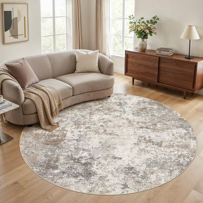UERMEI 8x10 Area Rug Living Room Rugs - Washable Neutral Modern Abstract Soft Thin Large Rug Indoor Floor No Slip Rug Carpet for Bedroom Under Dining Table Home Office Decor - Brown Grey