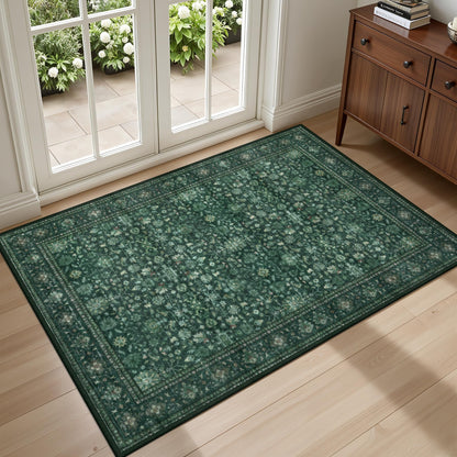 5x7 Area Rugs Living Room: Washable Vintage Rug for Bedroom Beige