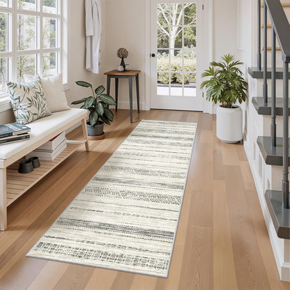 Miukiki 8x10 Area Rug for Living Room, Washable Soft Non Slip Rug Grey