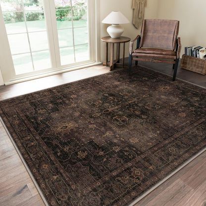 GENIMO 8x10 Washable Area Rugs for Living Room, Non Slip, Taupe Brown