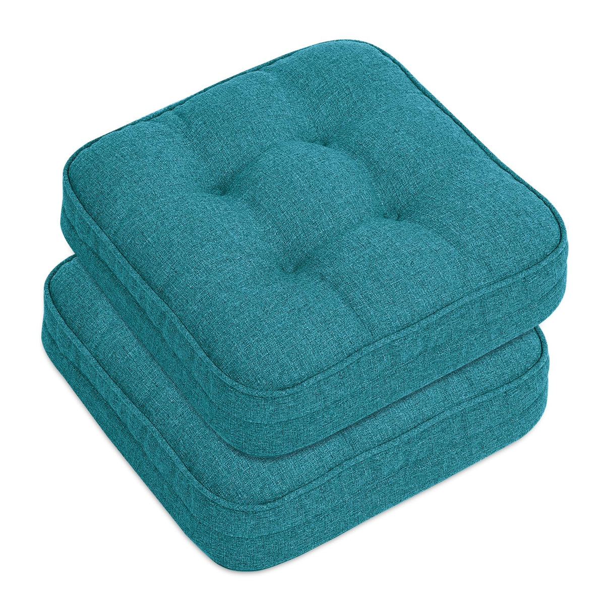 GOFORIT Chair Cushions,Tufted Shredded Memory Foam Chair Pads, Non-Slip Seat Cushions with Removable Cover, 16'' x 16'', Beige