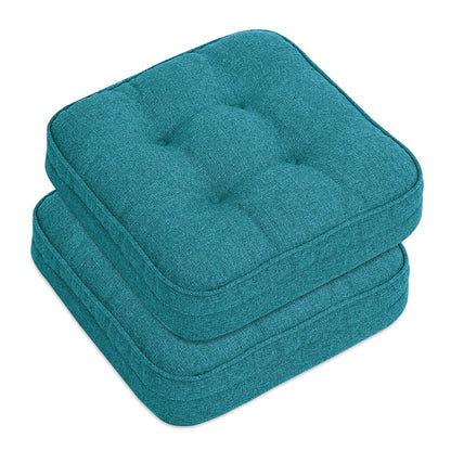 GOFORIT Chair Cushions,Tufted Shredded Memory Foam Chair Pads, Non-Slip Seat Cushions with Removable Cover, 16'' x 16'', Beige