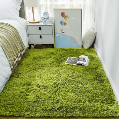 Ophanie Area Rugs for Living Room Bedroom, Washable Non-Slip Fluffy Soft Grey Shag Carpet, Indoor Floor Gray 4x6 Fuzzy Shaggy Living Room Plush Rug for Kids Home Dorm Decor Aesthetic