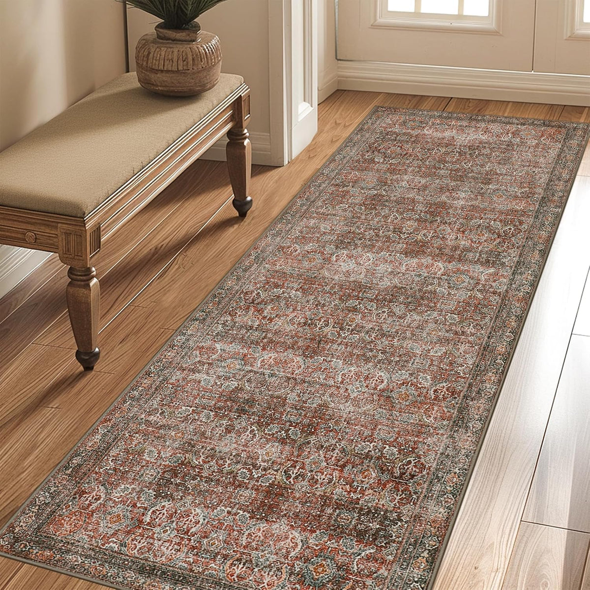 GENIMO 8x10 Washable Area Rugs for Living Room, Non Slip, Taupe Brown