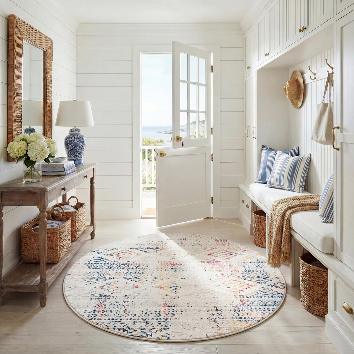 SAFAVIEH Tulum Area Rug 8x10, Large Ivory & Grey TUL272A