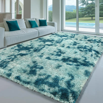 FAMVAL Large Decorative Super Soft Wrinkle Resistant Rug for Bedroom, Long Plush Non-Slip Area Rug, Modern Cozy Room Decor for Dorm Apartment Kids Room