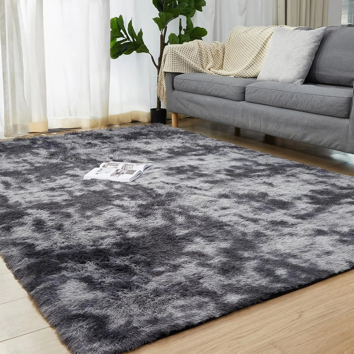 Ultra Soft Shag Fluffy High Pile Area Rug, Modern Decorative Carpet for Bedroom, Living Room, Nursery & Dorm, Home Decor
