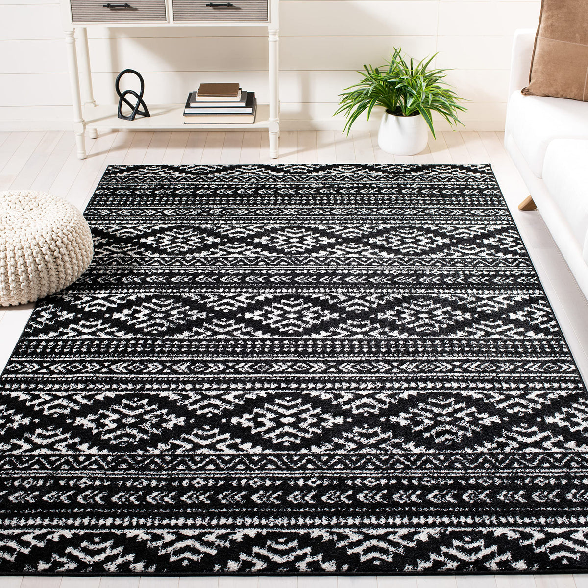 SAFAVIEH Tulum Area Rug 8x10, Large Ivory & Grey TUL272A