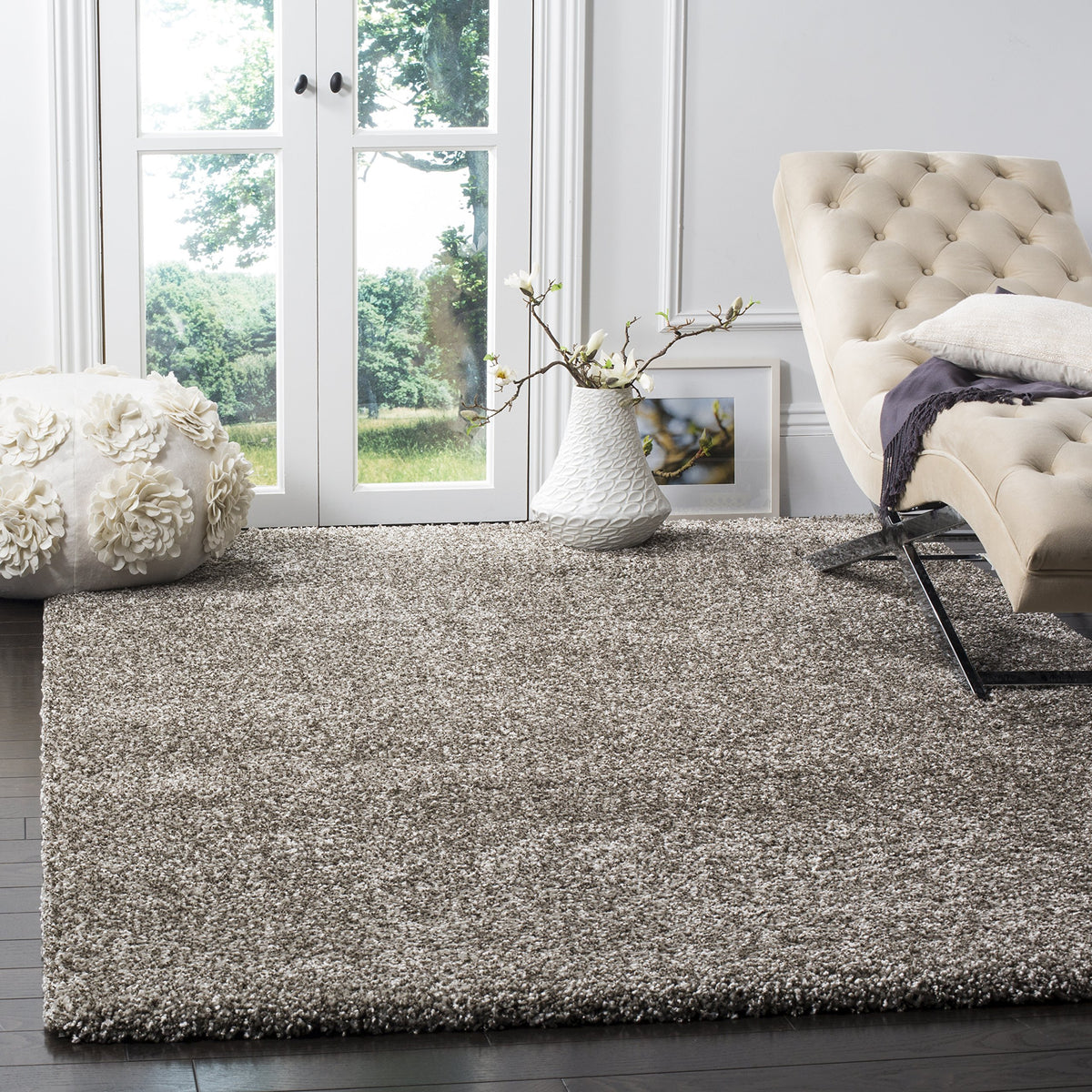 SAFAVIEH Milan Shag Collection 8'6" x 12' Ivory SG180 Solid Non-Shedding Living Room Bedroom Dining Room Entryway Plush 2-inch Thick Area Rug