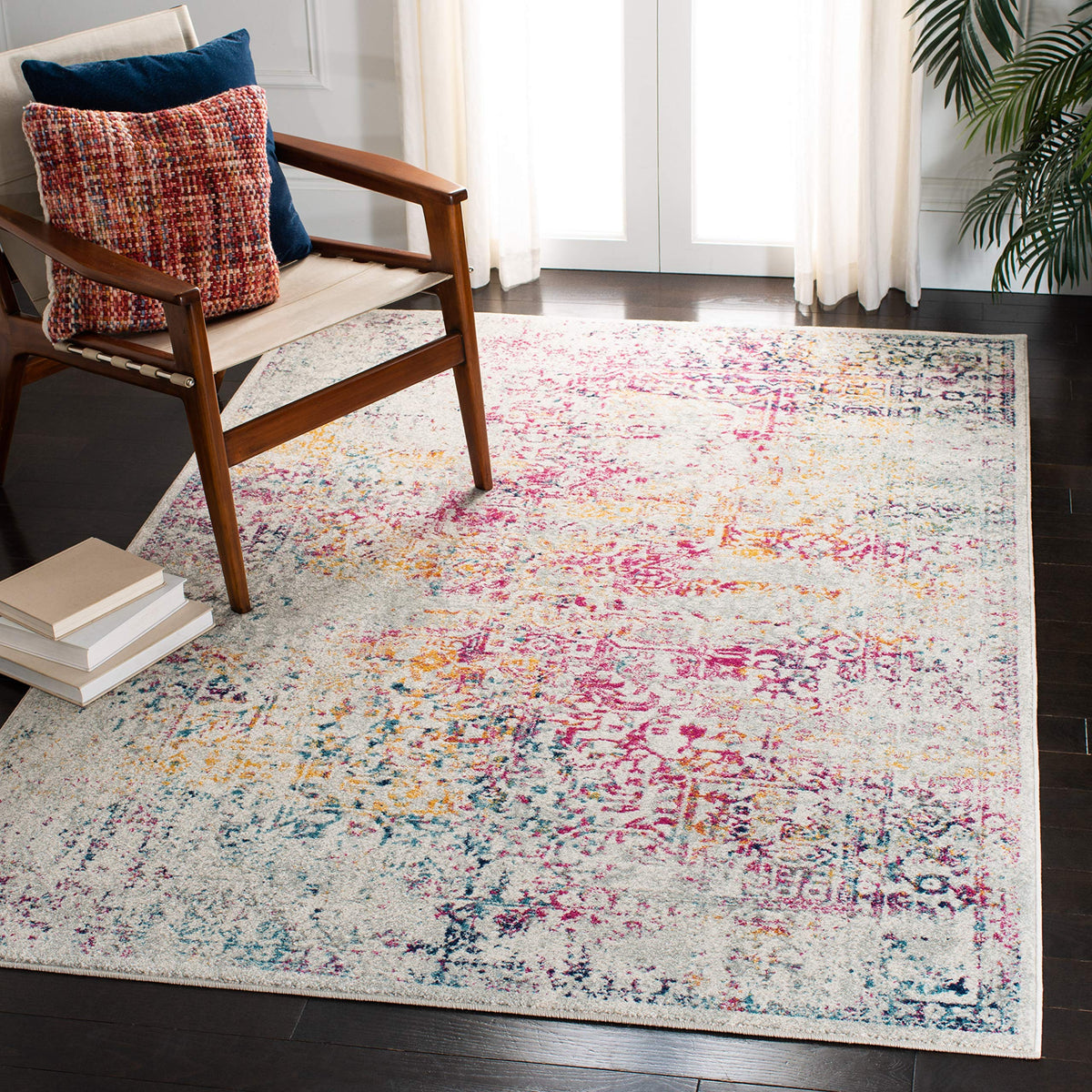 SAFAVIEH Evoke Area Rug 9x12, Large Ivory & Taupe EVK256E