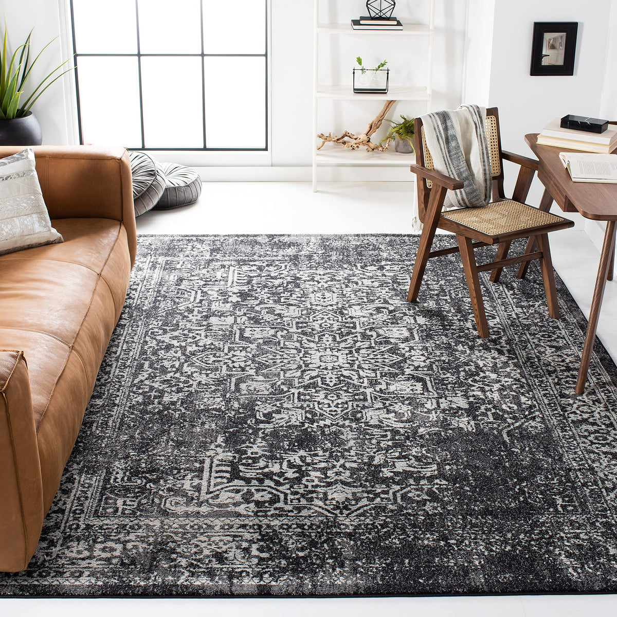 SAFAVIEH Evoke Area Rug 9x12, Large Ivory & Taupe EVK256E
