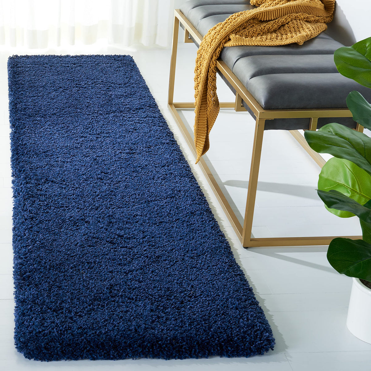 SAFAVIEH Milan Shag Collection 8'6" x 12' Ivory SG180 Solid Non-Shedding Living Room Bedroom Dining Room Entryway Plush 2-inch Thick Area Rug