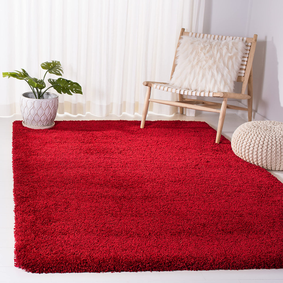 SAFAVIEH Milan Shag Collection 8'6" x 12' Ivory SG180 Solid Non-Shedding Living Room Bedroom Dining Room Entryway Plush 2-inch Thick Area Rug