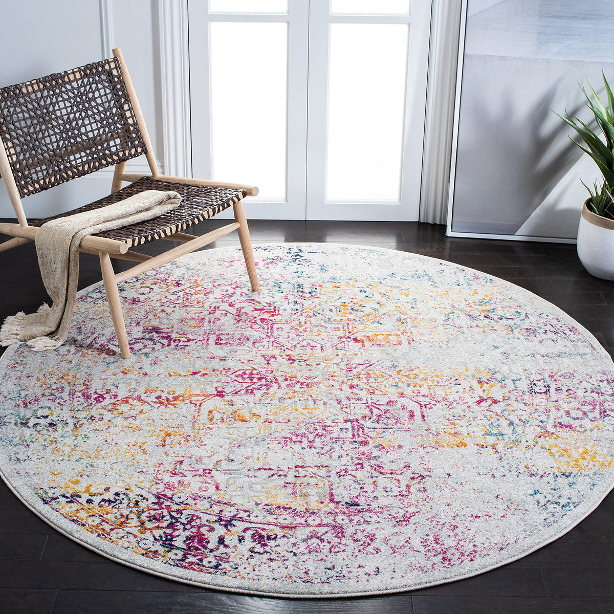 SAFAVIEH Evoke Area Rug 9x12, Large Ivory & Taupe EVK256E