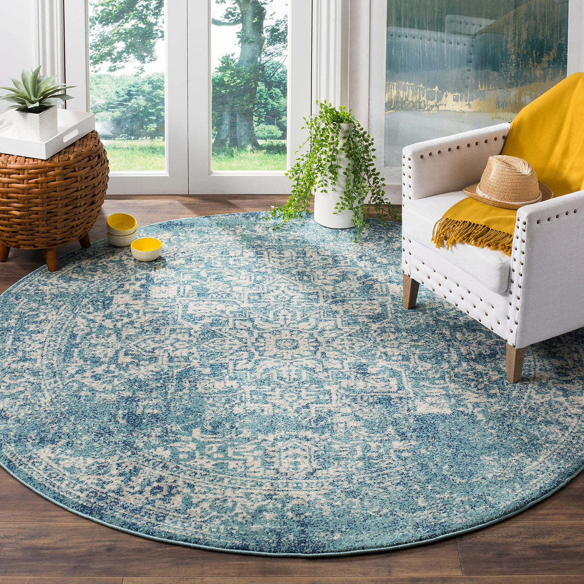 SAFAVIEH Evoke Area Rug 9x12, Large Ivory & Taupe EVK256E