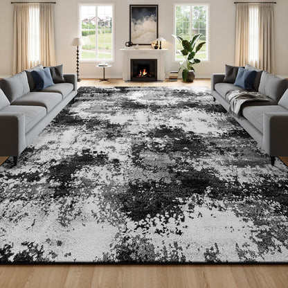 Black Washable Rug 5x7 Area Rugs for Living Room Bedroom Carpet