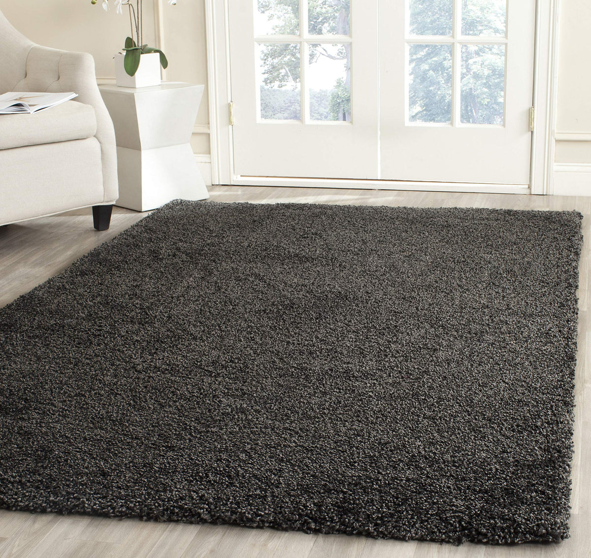SAFAVIEH Milan Shag Collection 8'6" x 12' Ivory SG180 Solid Non-Shedding Living Room Bedroom Dining Room Entryway Plush 2-inch Thick Area Rug