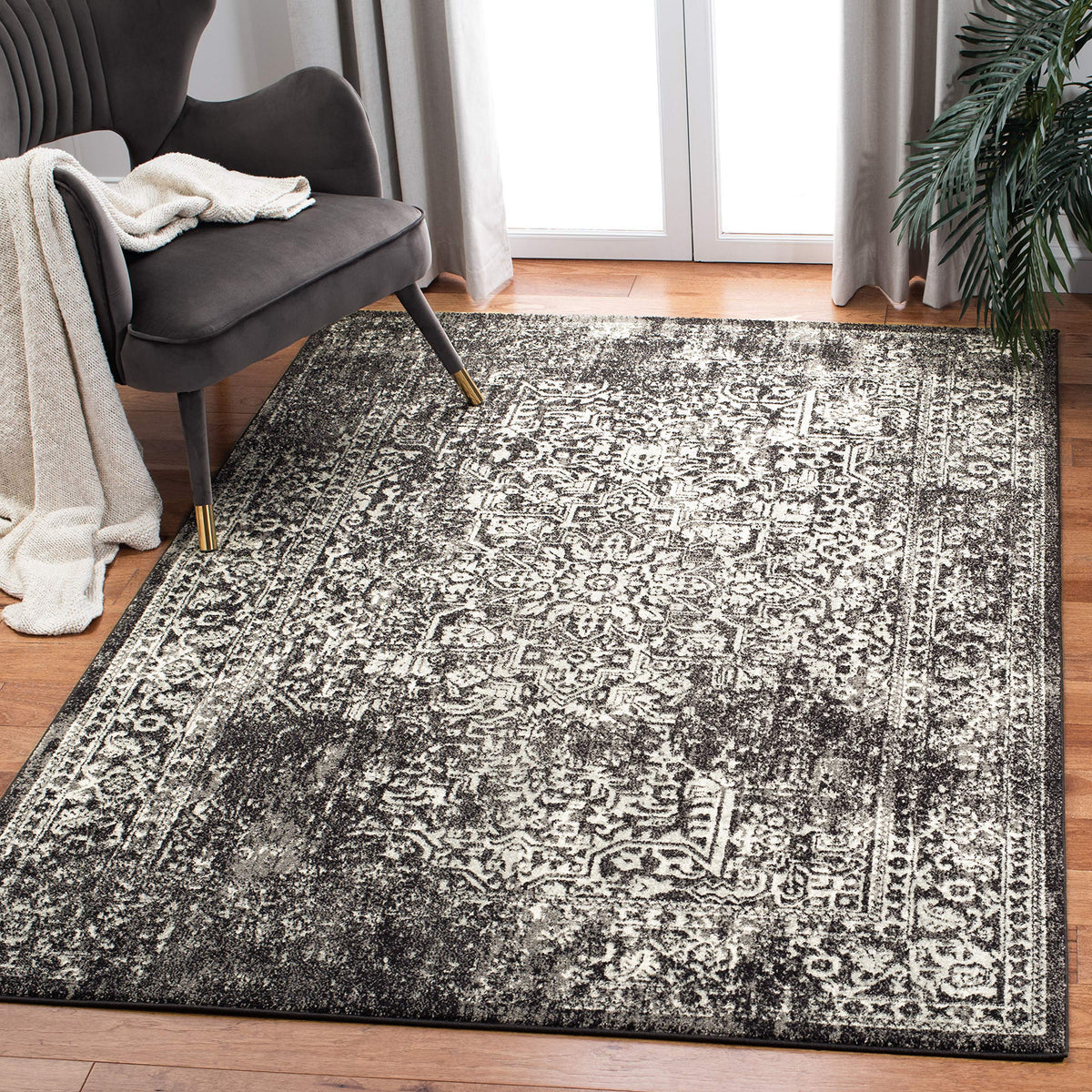 SAFAVIEH Evoke Area Rug 9x12, Large Ivory & Taupe EVK256E