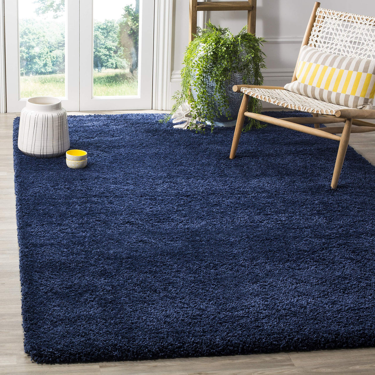 SAFAVIEH Milan Shag Collection 8'6" x 12' Ivory SG180 Solid Non-Shedding Living Room Bedroom Dining Room Entryway Plush 2-inch Thick Area Rug