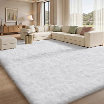 FAMVAL Large Decorative Super Soft Wrinkle Resistant Rug for Bedroom, Long Plush Non-Slip Area Rug, Modern Cozy Room Decor for Dorm Apartment Kids Room