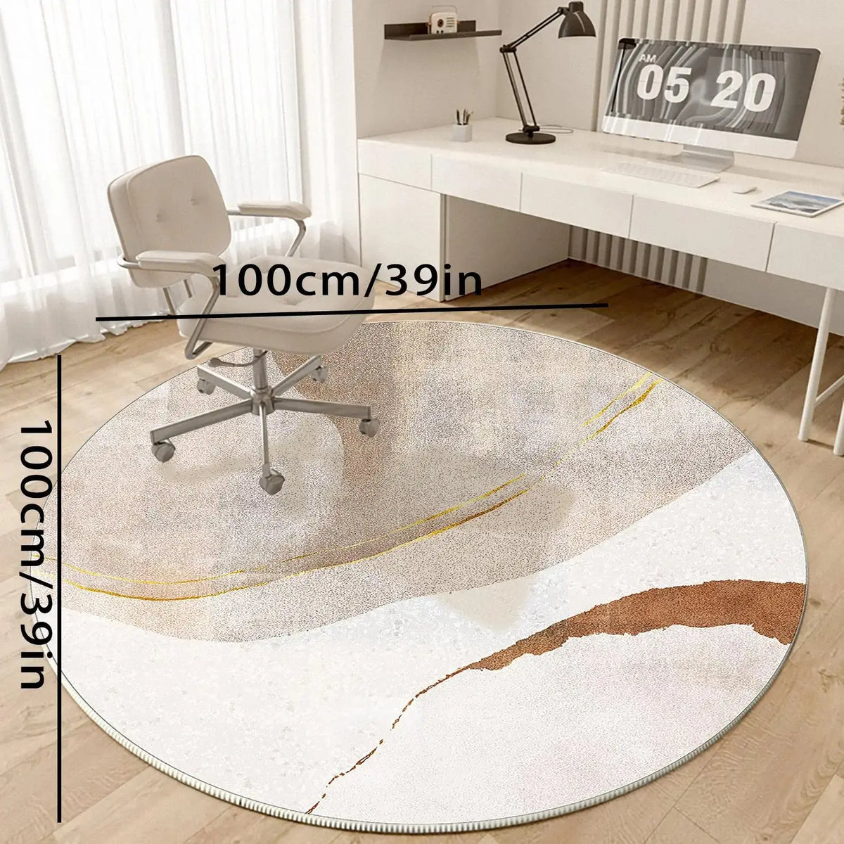 Round Geometric Pattern Rug, Non-slip Soft Floor Mat, Decorative Carpet for Home Living Room Bedroom, Foldable & Washable Floor Mat, Abstract Styled Rug, Modern Minimalist Rug, Geometric Graphic Rug, Geometric Design Rug, Abstract Area Rugs