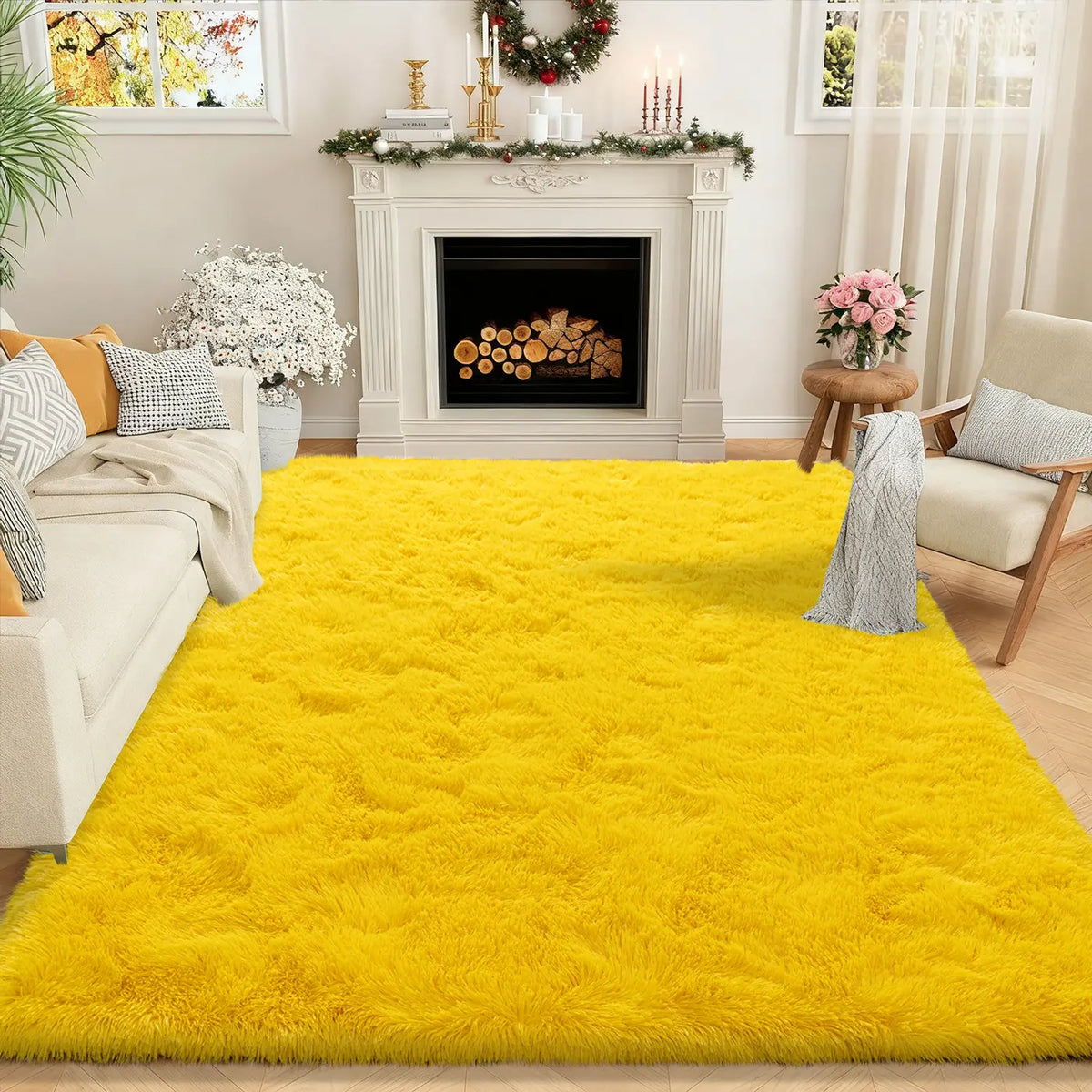 EIKIONE Value Area Rug - Non-toxic, Soft, Wear-resistant, Non-slip, Waterproof, Stain & Wrinkle-free Classic Simple Style for Room Decor, Bedroom Inspo, Aesthetic Room Decor, Rugs for Bedroom with Embroidery, US Fast Shipping, Affordable, 30-day Guarantee