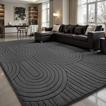 FAMVAL Pet-Friendly Fluffy Area Rug - Fuzzy Floor Shaggy Rug with Geometric Design Tree Ring Jacquard, Soft Thick Modern Carpet for Living Room, Bedroom, Household Items & Room Decor