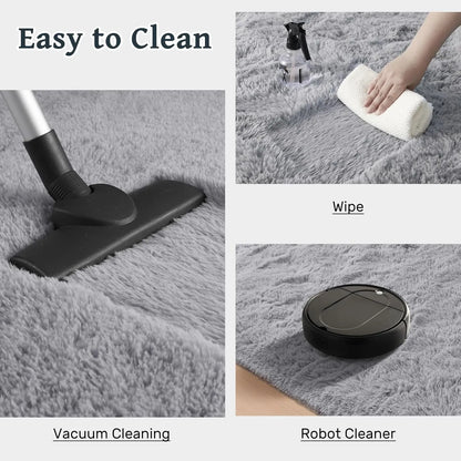 Fluffy Furry Shag High Pile Area Rug - Shaggy Cozy Decorative Floor Mat, Durable Modern Indoor House Decor Rugs for Bedroom