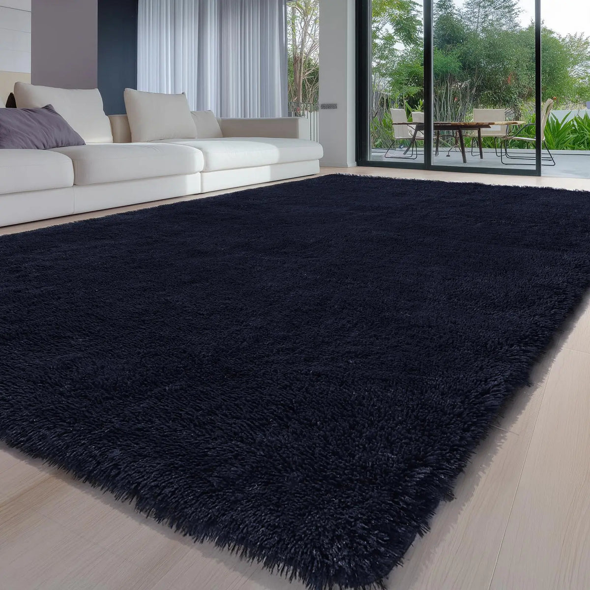 FAMVAL Large Decorative Super Soft Wrinkle Resistant Rug for Bedroom, Long Plush Non-Slip Area Rug, Modern Cozy Room Decor for Dorm Apartment Kids Room