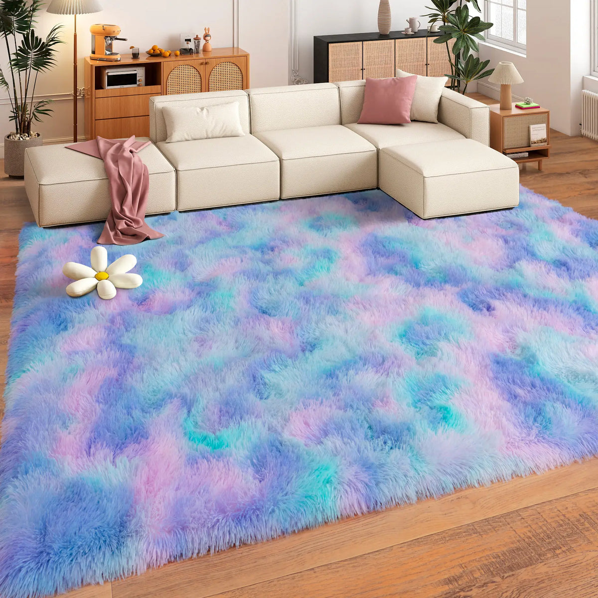 SohoChic Ultra-Soft Shaggy Rug - Furry Soft, Fuzzy Decorative Rug with Upgrade Non-Slip Backing, for Bedroom Kids Room, Room Decor, House Decor