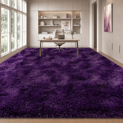 Rezutan Polyester Fluffy Non-Slip Shag Area Rug, Large Soft Unisex Household Item for Living Room & Bedroom, Aesthetic Home Decor, Room Decor