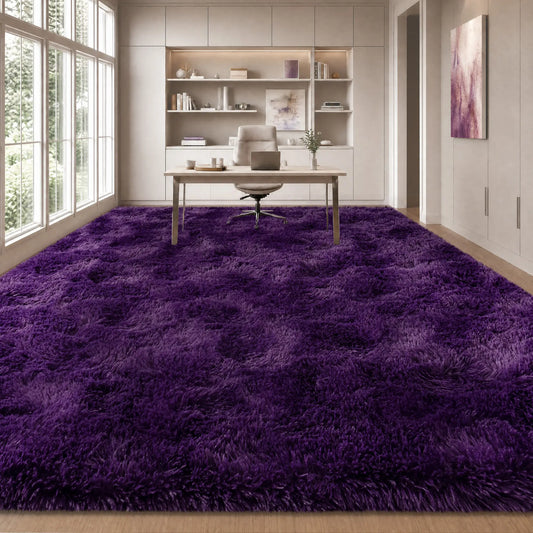 Rezutan Polyester Fluffy Non-Slip Shag Area Rug, Large Soft Unisex Household Item for Living Room & Bedroom, Aesthetic Home Decor, Room Decor