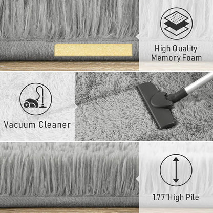BEPATIO Fluffy Furry Shag High Pile Area Rug - Shaggy Cozy Decorative Floor Mat, Durable Modern Indoor House Decor Rugs for Bedroom